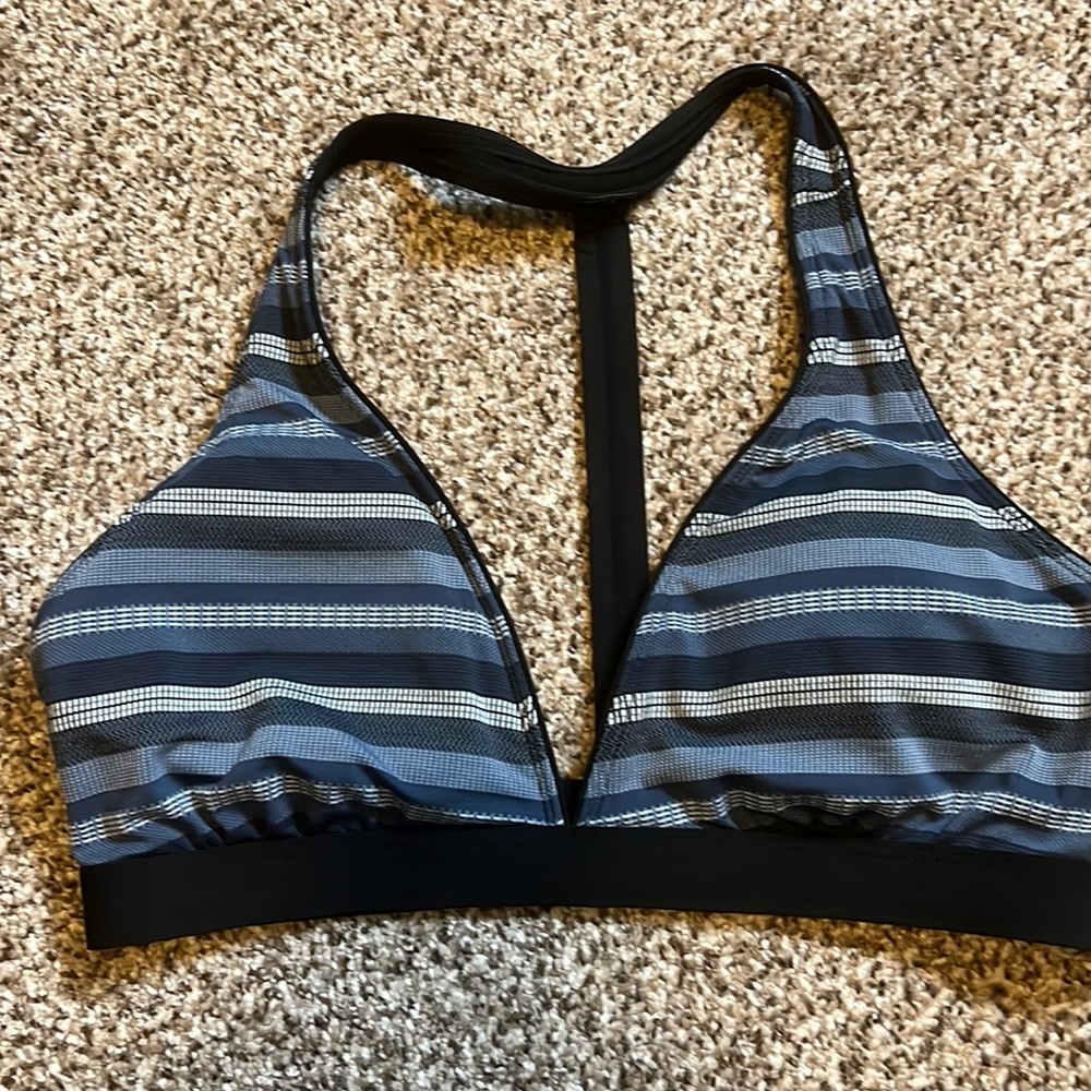 Striped athleta bikini top